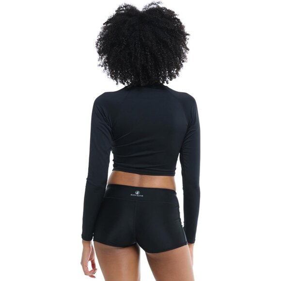 Long Sleeve Crop Top Rashguard Women's UPF 50+ Sun Protection for Beach - Picture 3 of 4